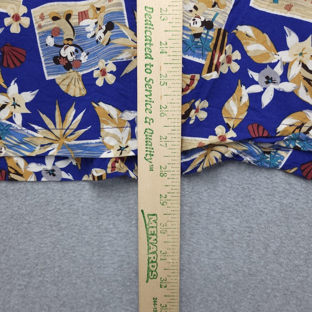 Disney Store Shirt Mens Large Blue Hawaiian Mickey Minnie Short Sleeve Button Up - Picture 8 of 10
